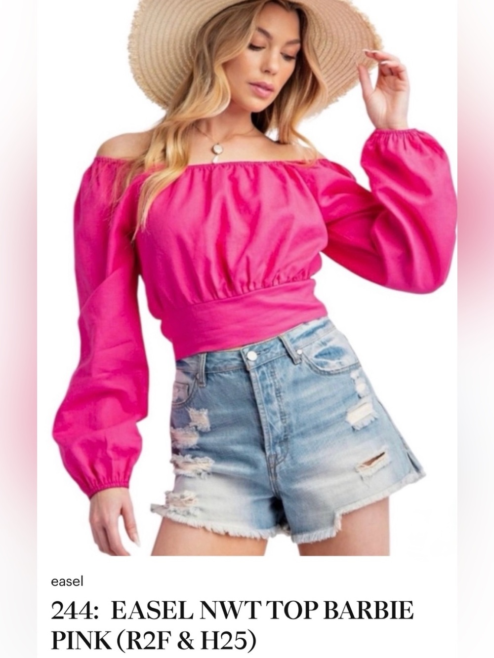Easel NWT Hot “Barbie” Pink Summer Top size Large